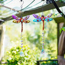 Crystal Dragonfly Suncatchers for Christmas, 2 Pack Dragonfly Sun Catcher for Windows Hanging, Stained Glass Dragonfly Ornament for Outdoor Home Decor by GreenHaven Gardens