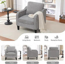 Accent Chair for Living Room, Mid Century Modern Reading Chair for Bedroom, Upholstered Armchair with Side Pockets, Comfy Single Sofa Side Chair for Office, Apartment, Small Room, Light Grey