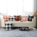 decorUhome Fall Orange and Black Decorative Throw Pillow Covers 22x22 Set of 2, Buffalo Plaid Check Farmhouse Cushion Covers with Stitched Edge for Autumn Harvest Couch Sofa Bed Home Decor by CozyNest Decor
