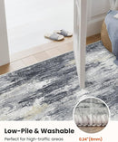 Amada 9x12 Large Area Rug, Modern Abstract Living Room Rug with Non-Slip Backing & Short Pile, Washable Rug with Abstract Pattern for Living Room, Bedroom and Dinning Room, Light Grey by TinyTreasures Baby Boutique