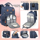 Dikaslon Diaper Bag Backpack with Portable Changing Pad, Pacifier Case and Stroller Straps, Large Unisex Baby Bags for Boys Girls, Multipurpose Travel Back Pack Moms Dads, Peacock blue by TinyTreasures Baby Boutique