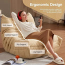 Bean Bag Chairs for Adults Giant Bean Bag Chair Memory Foam BeanBag Chair Big Bean Bag Sofa with Filler Faux Fur Fireside Beanbags Lazy Sofa for Living Room Bedroom Dorm Office (Khaki Teddy) by CozyNest Decor