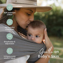 Boba Baby Wrap Carrier – Original Baby Sling Carrier for Newborns (7–35 lbs), Soft, Secure, Hands-Free & Ergonomic, Ideal for Comfortable Bonding, New Parents (Grey) by TinyTreasures Baby Boutique