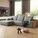 108" Sectional Couches for Living Room Modern Modular Sofa with L-Shape Couchs Upholstered Boneless Couch Deep Seat Sectional Couch with Chaise (Grey, Left Facing Chaise+2Seaters) by CozyNest Decor