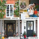 Interchangeable Seasonal Welcome Sign for Front Door, Rustic Round Wood Wreath Wall Hanging Decorations, for Spring Summer Fall Winter All Holiday Halloween Christmas Farmhouse Outdoor Home Decor by CozyNest Decor