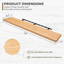 Fun Memories Solid Oak Wood Floating Shelves, 9.3 Inch Deep Natural Wood Shelf with Invisible Heavy Duty Bracket for Bathroom Bedroom Kitchen - 48inch Set of 1, Natural by CozyNest Decor