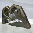 Top Brass Large Rustic Heart Hands Sculpture, 9 3/4” Resin Love Statue – Romantic Decor Accent for Shelf or Mantel – Perfect for Wedding, Valentine's Day or Anniversary (Rustic Cast Iron) by CozyNest Decor