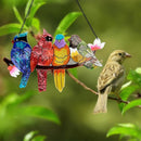 Stained Glass Window Hanging - Large Suncatcher Stained Glass Birds on Branch, Sun Catchers for Indoor Window Doors Room Home Decoration Hummingbird Gifts for Bird Lovers by TinyTreasures Baby Boutique