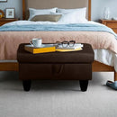 Ottoman Rectangular Storage Ottoman Bench, Flannel Footrest Stool Footstool with Lid for Living Room, Bedroom, Entryway, Coffee, 28.5"x19"x17.5" by CozyNest Decor