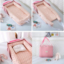 Baby Lounger for Newborn Portable Bag,Baby Nest Play Gym mat with Strap,Newborn Lounger Adjustable Size & Inner Zipper Lengthen Space to 24 Months(Pink Polka Dots) by TinyTreasures Baby Boutique