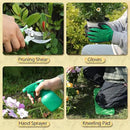 LeMotech Gardening Tools, 10-Piece Heavy Duty Garden Hand Tools Set with Wooden Handle, Durable Fashion Organizer Bag for Garden Supplies, Gardening Gifts for Women Grandmother, Yellow Floral Pattern by GreenHaven Gardens