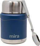 MIRA 15 oz Insulated Food Thermos for hot and cold foods - Leak-Proof Stainless Steel Container with Spoon - Hawaiian Blue by TinyTreasures Baby Boutique