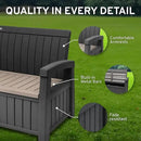 EconoHome 3 Seat Outdoor Storage Bench - 90 Gallon Capacity - Weatherproof Resin Bench for Patio, Porch, Garden, Yard, Pool Area - Furniture for Pool Accessories, Gardening Tools, Toys by CozyNest Decor