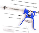 Meat Injector Marinade Gun Stainless Steel Outdoor Kit Flavor Food Syringes & 4 Marinades Needles for BBQ Grill Smoker Injectors Professional Syringe Held Culinary Barbecue Tool (Blue) by GreenHaven Gardens