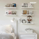 RICHER HOUSE 5 Set White Floating Shelves, Wall Mounted Shelves for Wall Decor, Modern Picture Ledge Shelf with Lip for Wall Storage Nursery, Bedroom, Living Room, Bathroom - White by CozyNest Decor