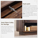 Nightstand with Charging Station, 22" Push-to-Open Bedside Table with 2 Storage Drawers, Large Modern End Table for Bedroom,Living Room,Brown by CozyNest Decor