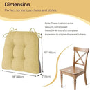 Non Slip Chair Cushions for Dining Chairs Set of 4 Kitchen Chair Cushions 18"x18"x3" Turfted Chair Pads Comfortable and Soft Seat Cushion with Ties, Yellow by CozyNest Decor