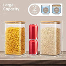 Extra Large Square Glass Flour & Sugar Storage Containers with Airtight Lids, 168oz 2 Pack Glass Jars with Bamboo Lids, Air tight Pantry Food Storage Containers for Cereal, Pasta, Rice Organizers by CozyNest Decor