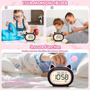 Kids Alarm Clock with Night Light for Kids, Small Digital Alarm Clocks for Bedrooms, Routine Builder, Cute Cat Alarm Clock with Sleep Training, Snooze, 12/24H, Date & Day, Temperature, USB Port by TinyTreasures Baby Boutique