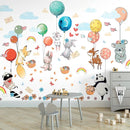 Hot Air Balloon Wall Decals by Lipastick - Peel and Stick Animal Stickers Raccoon, Fox, Koala, Panda for Kids Room, Nursery, Playroom, Bedroom - Removable Wall Decor for Boys, Girls, Babies - XXL Size by TinyTreasures Baby Boutique