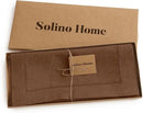 Solino Home Linen Brown Table Runner 36 Inches - Classic Hemstitch, 100% Pure Linen Coffee Table Runner 14 x 36 Inch Ideal for Dresser Tables, Fall, Autumn, Thanksgiving by CozyNest Decor
