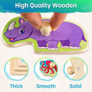 SYNARRY Wooden Puzzles for Toddlers 1-3, 6XSET Animals Puzzles for Toddlers 2-4 with Rack, Toddler Puzzles Ages 2-4, Kids Learning Educational Montessori Toys for 2 3 Year Old, Gifts for Boys Girls by TinyTreasures Baby Boutique