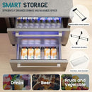 Albott 24 Inch Under Counter Drawer Fridge – Stainless Steel Beverage Refrigerator with Dual Drawers, LED Touch Control, Adjustable Storage, Frost-Free, Low Noise, 34-72℉, for Indoor or Outdoor Use by CozyNest Decor