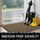Yimobra Front Door Mat Outside Entrance, 47x24 All-Season Waterproof Welcome Matt Outdoor, All-Weather Non-Slip Doormat, Porch Patio Indoor Entrance Mat, Brown by CozyNest Decor
