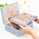 Girls Jewelry Box Earring Holder Organizer for Girls Jewelry Organizer Box Stud Earrings Organizer for Girls Womens Blue Jewelry Box for Earrings and Necklaces Rings Stud Earrings Box for Teen by TinyTreasures Baby Boutique