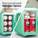 IBMF4MNT Fridge for Bedroom, Skincare, Portable Cooler & Warmer for Makeup, for Office & Home Refrigerator, Mini (4 L / 6-Can), Mint Green by CozyNest Decor