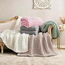 Amélie Home Chunky Knit Throw Blanket for Couch, Soft Chenille Crochet Blanket for Sofa, 50"x60", Ivory by CozyNest Decor