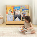 OOOK Kids Bookshelf, Wooden 4-Tier Front Facing Book Display Shelf for Kids, Toddler Montessori Bookshelf for Classroom, Playroom, Nursery by TinyTreasures Baby Boutique