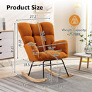 NIOIIKIT Nursery Rocking Chair Teddy Upholstered Glider Rocker Rocking Accent Chair Padded Seat with High Backrest Armchair Comfy Side Chair for Living Room Bedroom Offices (Orange) by TinyTreasures Baby Boutique