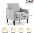 VINGLI Accent Chairs for Living Room Mid Century Modern Chair Sofa Chair Upholstered Arm Chair with Scooped Arms for Bedroom, Apartment, Office, Studio, Waiting Room, Play Room