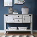 Solid Wood Farmhouse Console Table,Sofa Table with Storage Drawers and Shelves,Entryway Table for Entry Hallway Foyer Sofa Side Table,Fully Assembled (48" Antique White) by CozyNest Decor