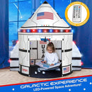 W&O Space Shuttle Explorer Tent with Blast-Off Button, LED Lights & 3 Space Toys – Rocket Ship Play Tent for Kids Ages 3-5 by TinyTreasures Baby Boutique