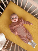 Bassinet Sheet for Baby Boy and Girl 2 Pack, Fitted Sheets for Rectangle, Oval, Hourglass Bassinet Mattress, Muslin Moses Basket Sheets with Neutral Style (Beige & Mustard Yellow) by TinyTreasures Baby Boutique
