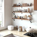 Heimlove Floating Shelves for Wall, 36 Inch Long Wood Floating Bookshelf Set of 3, Wall Mounted Hanging Shelf for Bathroom Bedroom Kitchen, Rustic Brown by CozyNest Decor