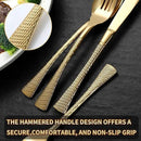 Hammered Gold Silverware Set,20 Piece Modern Flatware Set Service for 4,Mirror Polished Stainless Steel Cutlery Set Utensil Set Tableware Set,Kitchen Knives Forks Spoons Set,Dishwasher Safe by CozyNest Decor