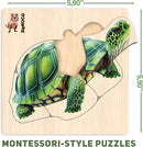 QUOKKA Realistic Wooden Puzzles for Toddlers 1-3 Year Old - 5,9 x5,9 Inches Kids Puzzles Ages 2-4 - Safari Montessori Toddler Toys - Motor Skills Games Gifts for Boys and Girls by TinyTreasures Baby Boutique