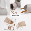 Wall Planters -Ellie- | Hanging Ceramic Plant Pots 3 Pieces | Wall Decoration for Indoors, Balcony and Garden | Light Grey (Matte)