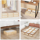 Bamboo Under Bed Storage with Wheels (2-Pack) – Rolling Underbed Shoe Organizer Box for Shoes, Blankets, Toys, Clothes Container Space-Saving Organizer Bins for Bedroom, Closet, Dorm, Nursery by CozyNest Decor