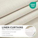 Joydeco Linen Curtains 72 inch Length 2 Panel Set, Light Filtering Curtain for Living Room Bedroom, 52 inch Wide Drapes with Rod Pocket Back Tab by CozyNest Decor