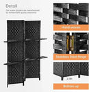 PayLessHere Room Divider Room Screen Divider Wooden Screen Folding Portable Partition Screen Wood with Removable Storage Shelves (Black, 4 Panel) by CozyNest Decor