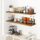 48" Floating Shelves for Wall, 12" Deep Slim Rustic Brown Floating Shelves, Wall-Mounted Shelves for Bedroom, Living Room, Kitchen, Bathroom - Set of 2 by CozyNest Decor