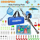 ODDSPRO Kids Fishing Pole Pink, Portable Telescopic Fishing Rod and Reel Combo Kit - with Spincast Fishing Reel Tackle Box for Girls, Youth by TinyTreasures Baby Boutique