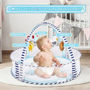 Baby Play Mat, 4-in-1 Baby Play Gym Tummy Time Mat with Ball Pit and 5 Detachable Toys for Newborn to Develop Sensory Exploration and Motor Skill 0-6-12 Months by TinyTreasures Baby Boutique