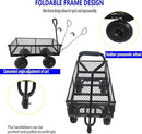 400 Lbs Capacity Mesh Steel Garden Cart Folding Utility Wagon with Removable Sides Multi-Purpose by GreenHaven Gardens