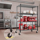 IZEUK Garage Shelving Wide Storage Shelves 4 Tier Metal Shelves 3200 LBS Heavy Duty Adjustable Utility Shelf Rack Black 23.6" D x 53.1" W x 73.6" H by CozyNest Decor