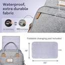 RUVALINO Diaper Bag Backpack-Expandable Baby Bag with up to 50% Capacity -Baby Essentials Bag with Changing Pad Insulated Bottle Holders & Pacifier Case, Waterproof, Gray XL by TinyTreasures Baby Boutique